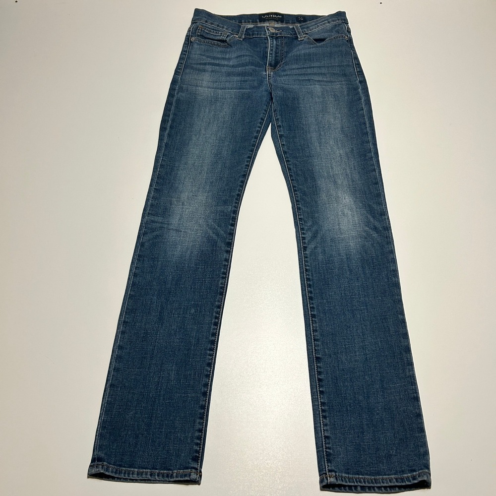 Lucky Brand Womens 6/28 Mid Rise Straight Leg Jeans Medium Wash Denim